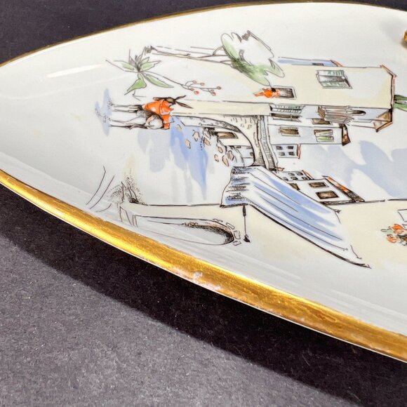 Vtg Alka Kunst Porcelain Wall Hang Plate White Rialto Germany Bavaria MCM 50s - Picture 12 of 16